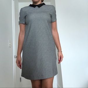 Sheath checkered dress with colar